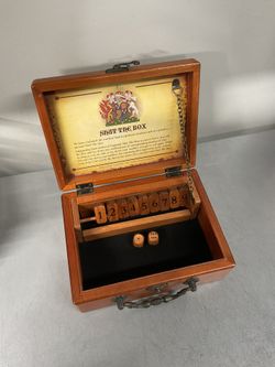 Front Porch Classics Circa Shut-the-Box, Wooden 9 Number Dice Game with Case