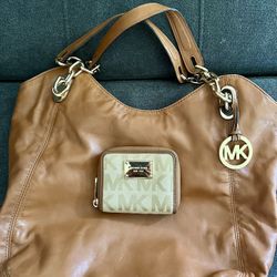 MK Women’s Leather Bag-Wallet-Wedges