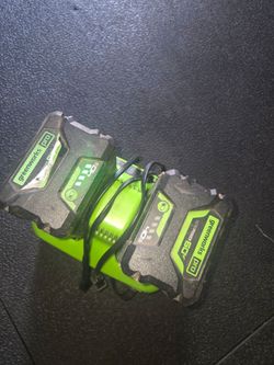 Green works 60v batteries and charger