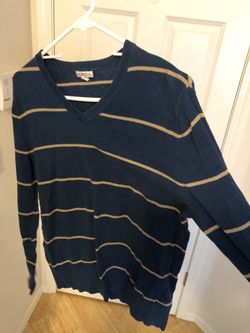 Blue/tan Stripe Merona Sweater