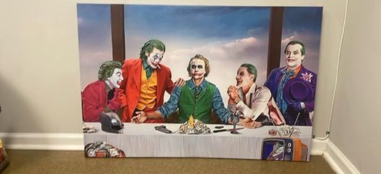 Joker Last Supper Canvas Wall Art