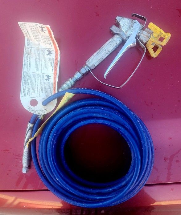 airless paint spraying hose and gun