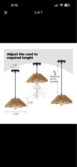 Set of two rattan pendant light