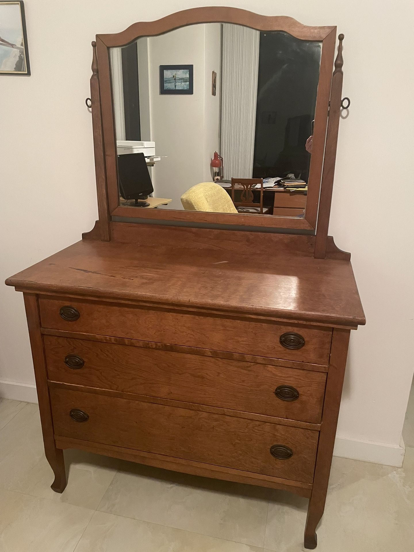 19th Century French Dresser With Mirror