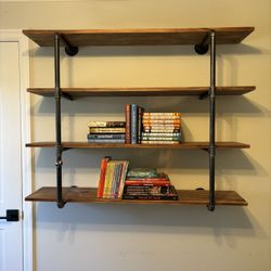 Industrial Pipe Floating Wall Shelf