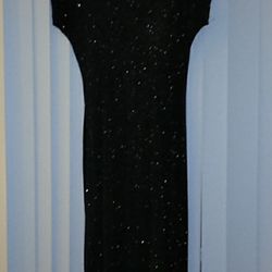 Vintage Susan Roselli for Vijack black rhinestone maxi dress size 4