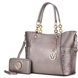 Silver  Bag With Wallet 