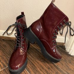 Forever 21 Vegan Leather Lace Up Boots