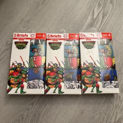  Teenage Mutant Ninja Turtles 5 Pack Character Underwear, Briefs Boy Size 4