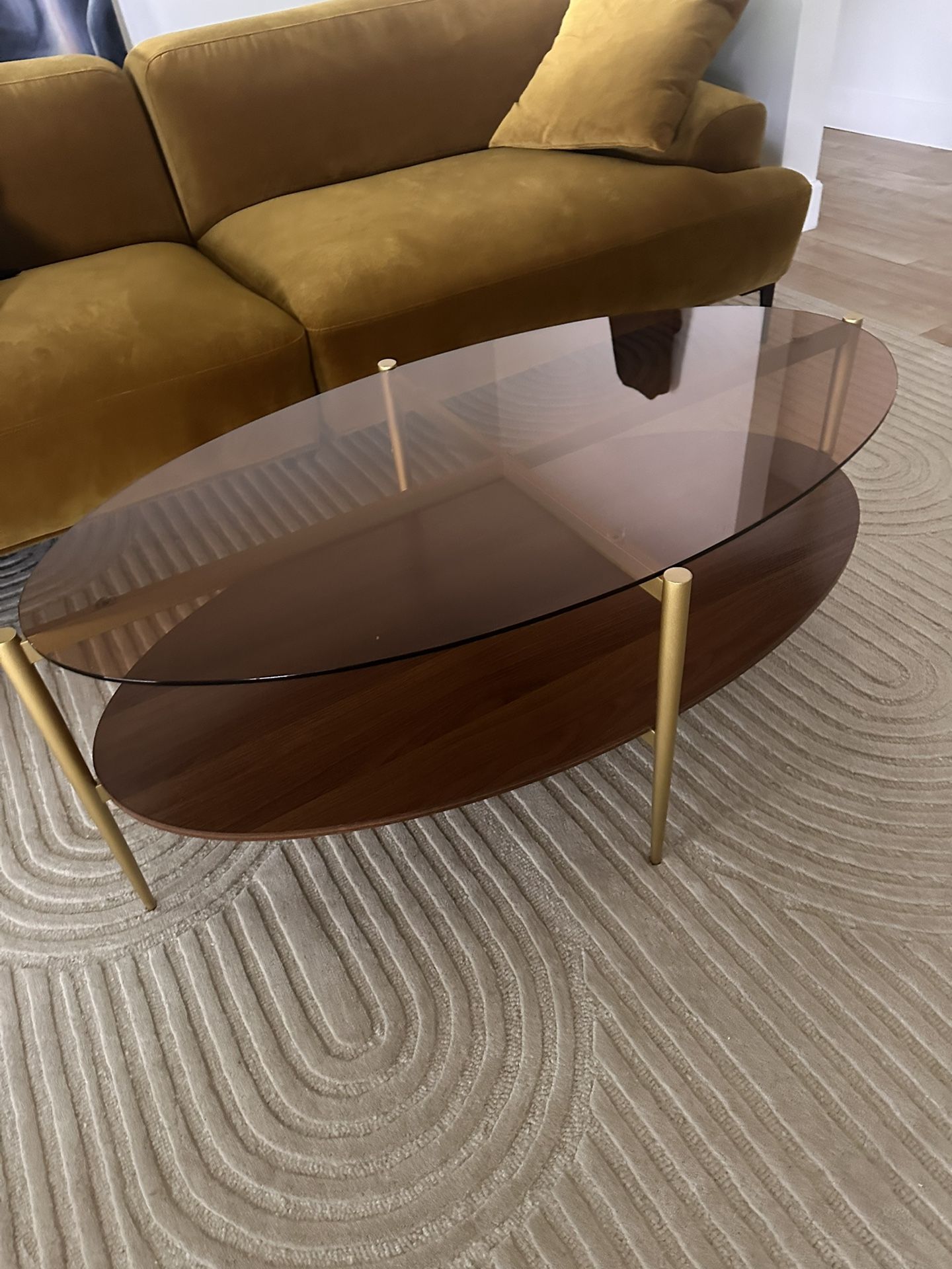 Amber Glass Coffee Table