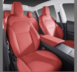 Seat Covers for New 2025 Tesla Model Y Juniper Nappa Leather Car Interior Seat Airbag Compatible Cushion Cover Full Set Custom Fit 2025-2026, Nappa Wi