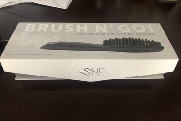 Hair straightener brush