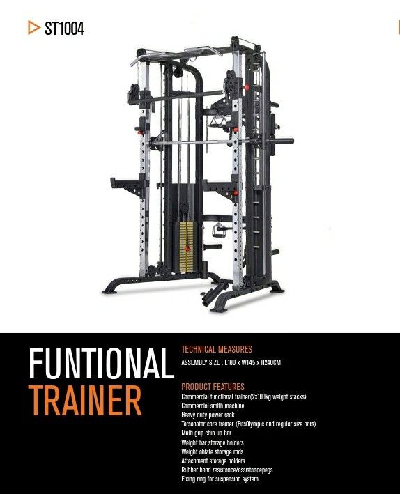 Functional Trainer Smith Machine Combo With Power Rack