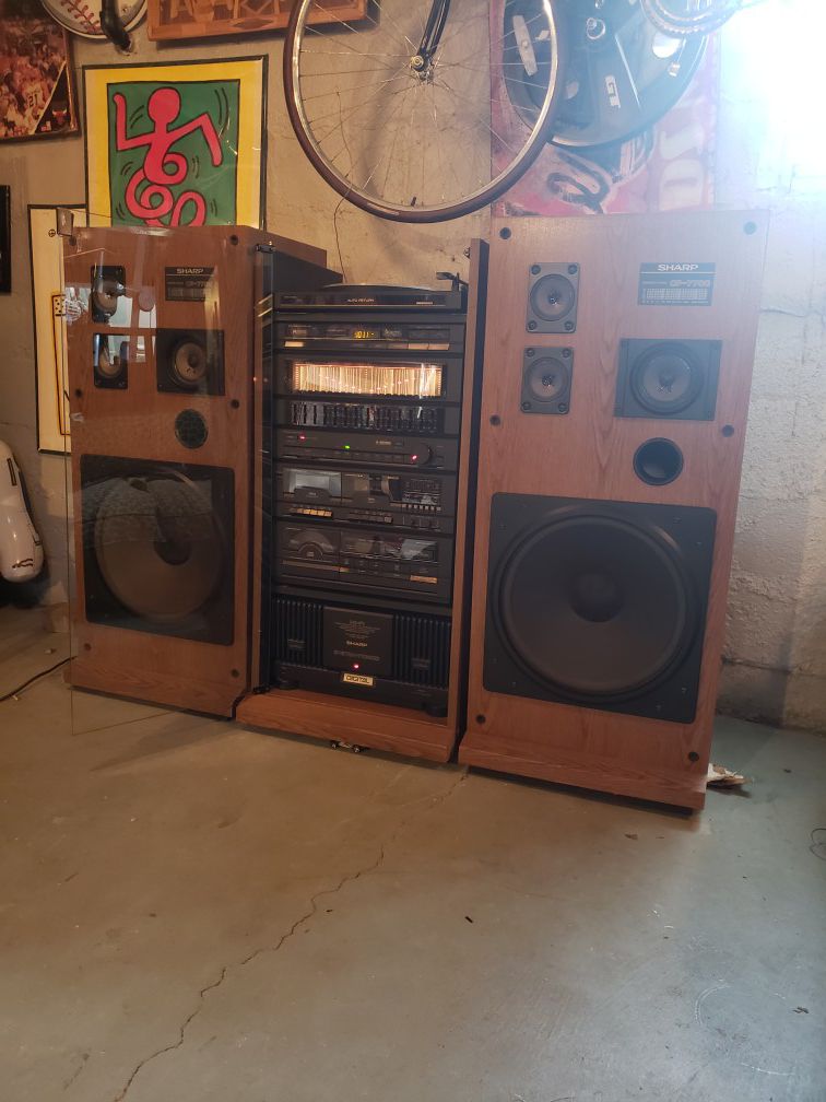 Vintage SHARP home stereo system.