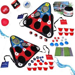 Brand New In The Box- SCORE NN' Hole All-in-1 Cornhole Style Game Set | Skipping Stones Swimming Pool Cornhole Game | Cornhole Meets Golf | TOSS & ROL