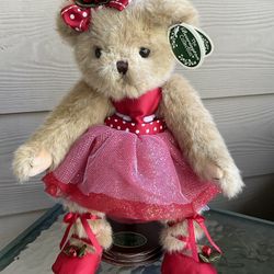 Bearington Clara Ballerina Teddy Bear Christmas Plush, 14"