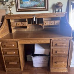 Solid Oak Jefferson Roll-Top Desk – Made in Santa Cruz