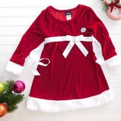 NWT Girls XS 4-5 Red Velour Faux Fur Christmas Dress Outfit... Santa Look 4T 5T 