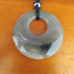 Semi Precious Stone Moon Pendant Necklace 