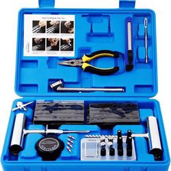 new Tire Repair Kit - 68pcs Heavy Duty Tire Plug Kit, Universal Tire Repair Tools to Fix Punctures and Plug Flats Patch Kit for car Motorcycle, Truck,