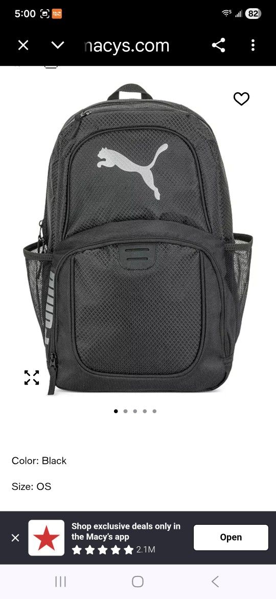 1 Backpack Black PUMA FOR SALE