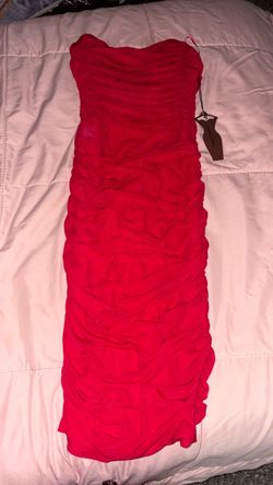 Vestido rojo/fucsia fruncido ❤️✨