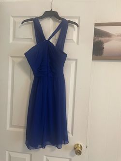 Royal Blue Chiffon Cocktail Dress