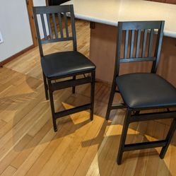 Pair Of Stakmore  Folding Counter Height Stools