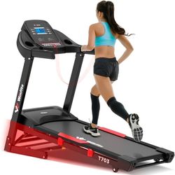 Winfita Treadmill with 15% Auto Incline, 300lbs Capacity, 4.0HP Foldable Treadmill T703
