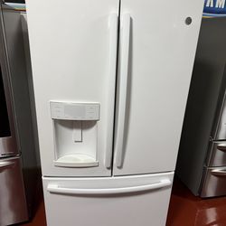 GE 3-door refrigerator with water and ice dispenser, working perfectly. Dimensions: 36 (W) x 35 (D) x 69 (H). Home delivery and installation included 