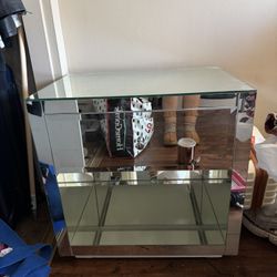 Two Mirrored Nightstands 