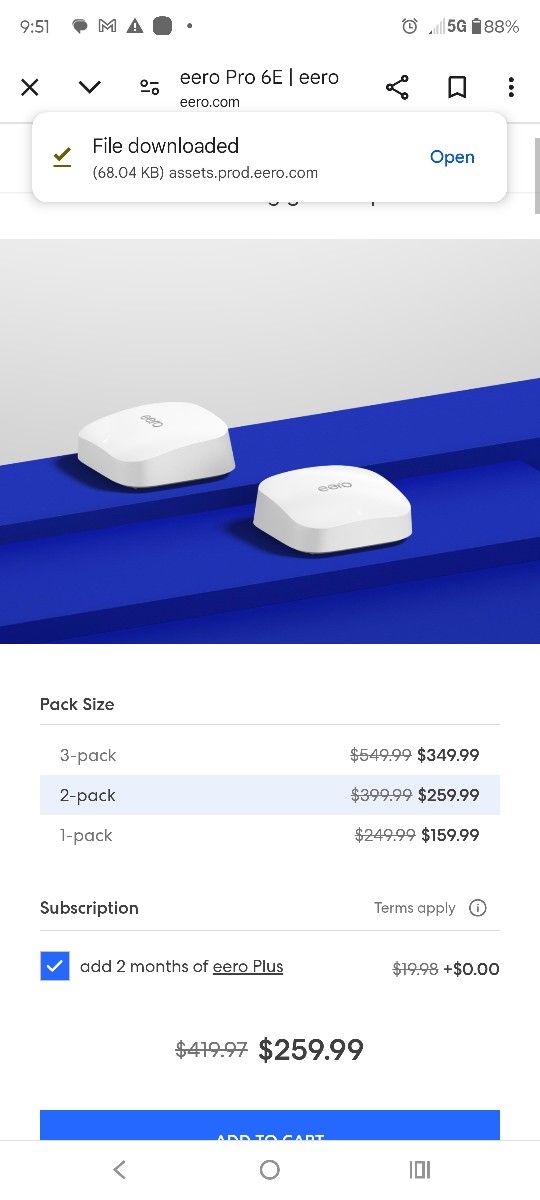 Eero Pro 6 Mesh Wifi 2 Pack