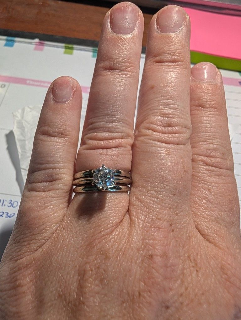 Almost 1 Carat White Gold Wedding Set