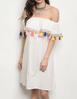 Cotton Tassel & Coin Dress