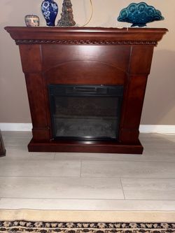 Electric Fireplace Wood Mantel Heater