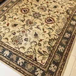 BuckHill Oriental Hand Tufted Wool Tan Room Area Rugs, Hand Woven, $250
