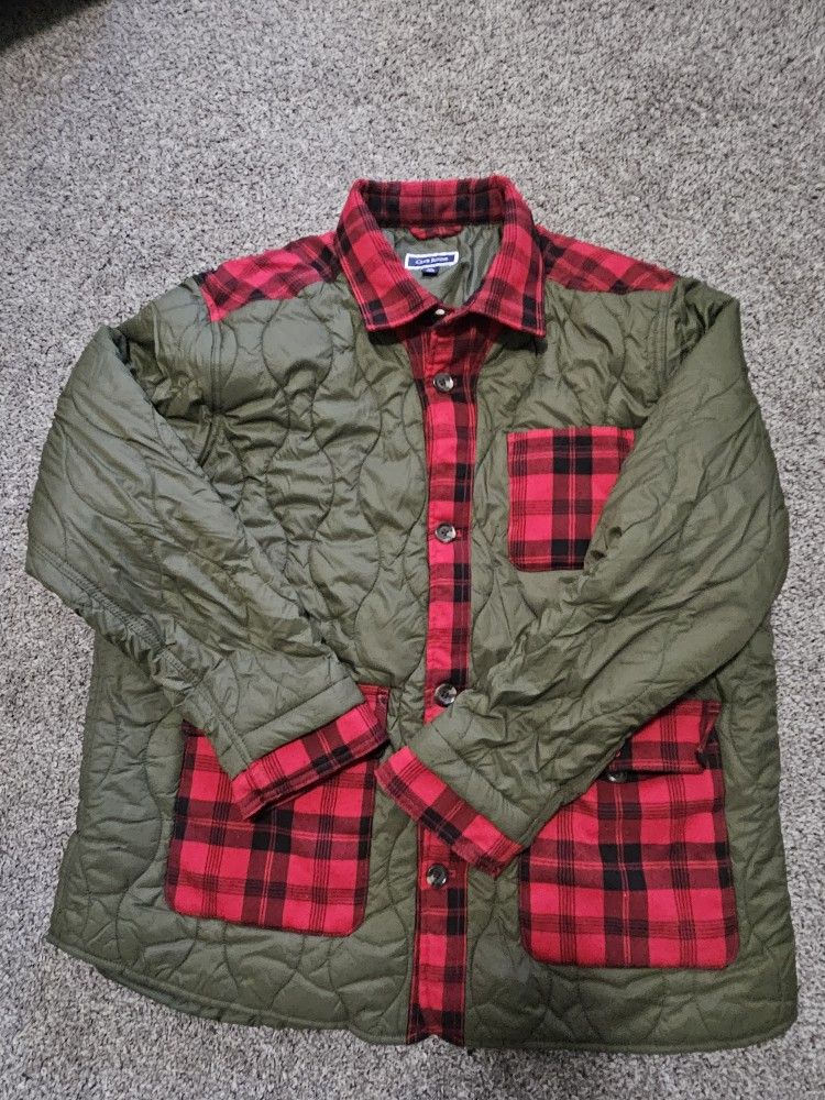 Club Room Quilted Jacket XXL Green Flannel Lined Lightweight