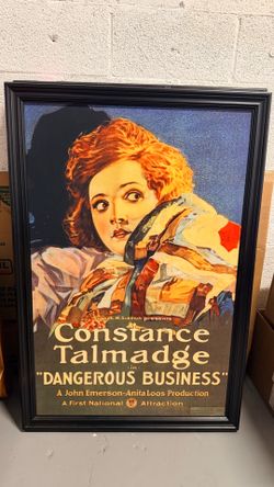Vintage Framed acoustic art Movie Harold Lloyd Constance Talmadge