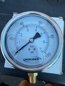 Bolton Tools 4" General Purpose Pressure Gauge 0 to 100 psi Liquid Filled