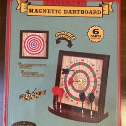 Tabletop Magnetic Dart Board. New Unopened. 6 Darts Included