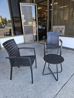 Patio metal dining chair with coffee table outdoor furniture sets