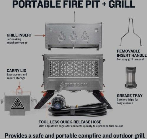 Ignik Firecan DELUXE Fire Pit And GRILL