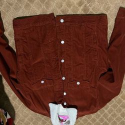 H&M Burgundy jean jacket  
