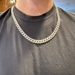 304 stamp Silver Cuba link 24 inch chain 12mm