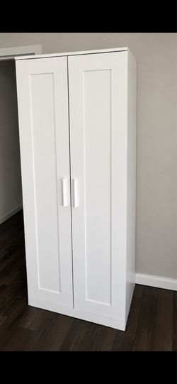 IKEA BRIMNES, Wardrobe with 2 doors, white, 30 3/4x19 5/8x74 3/4