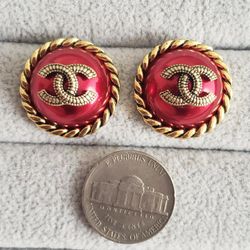 Burgundy And Gold Earrings...s925 Posts 