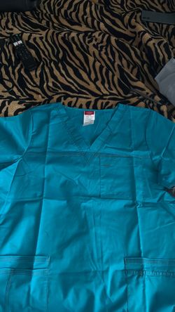 Dickies Scrub Top Teal V-Neck