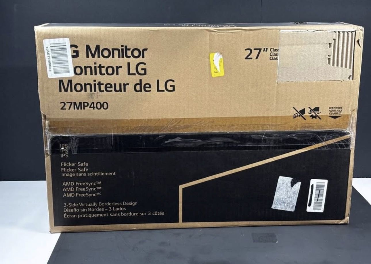 LG 27MP400-B 27'' FHD IPS 3-Side Borderless FreeSync Monitor - Black