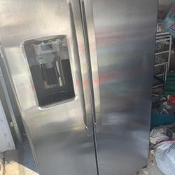 GE Stainless Steel Side-by-Side Refrigerator — 25.3 Cubic Feet 
