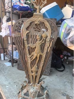 Mid century brass fireplace fan